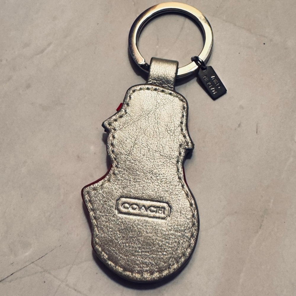 Coach 2008 Signature Snowman Keychain Bag Charm Red, White, Silver Rare - EUC - Picture 5 of 8